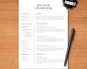 2025 NEW ATS Friendly Resume Template for Students, Internship, First Job, College, Grad School, High School. No experience, Entry Level
