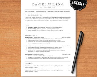 2025 NEW Resume Template for Software Engineer, Developer, ATS Friendly for Tech, IT, Computer Science, Modern, Minimalist