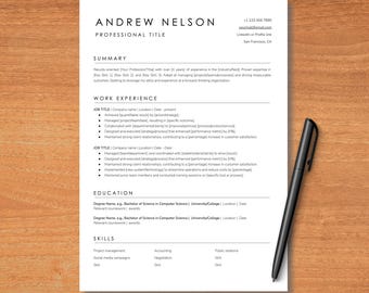 2025 Clean Resume Template For Google Docs Executive Resume Template Word Minimalist Simple Creative Modern CV Template Pages