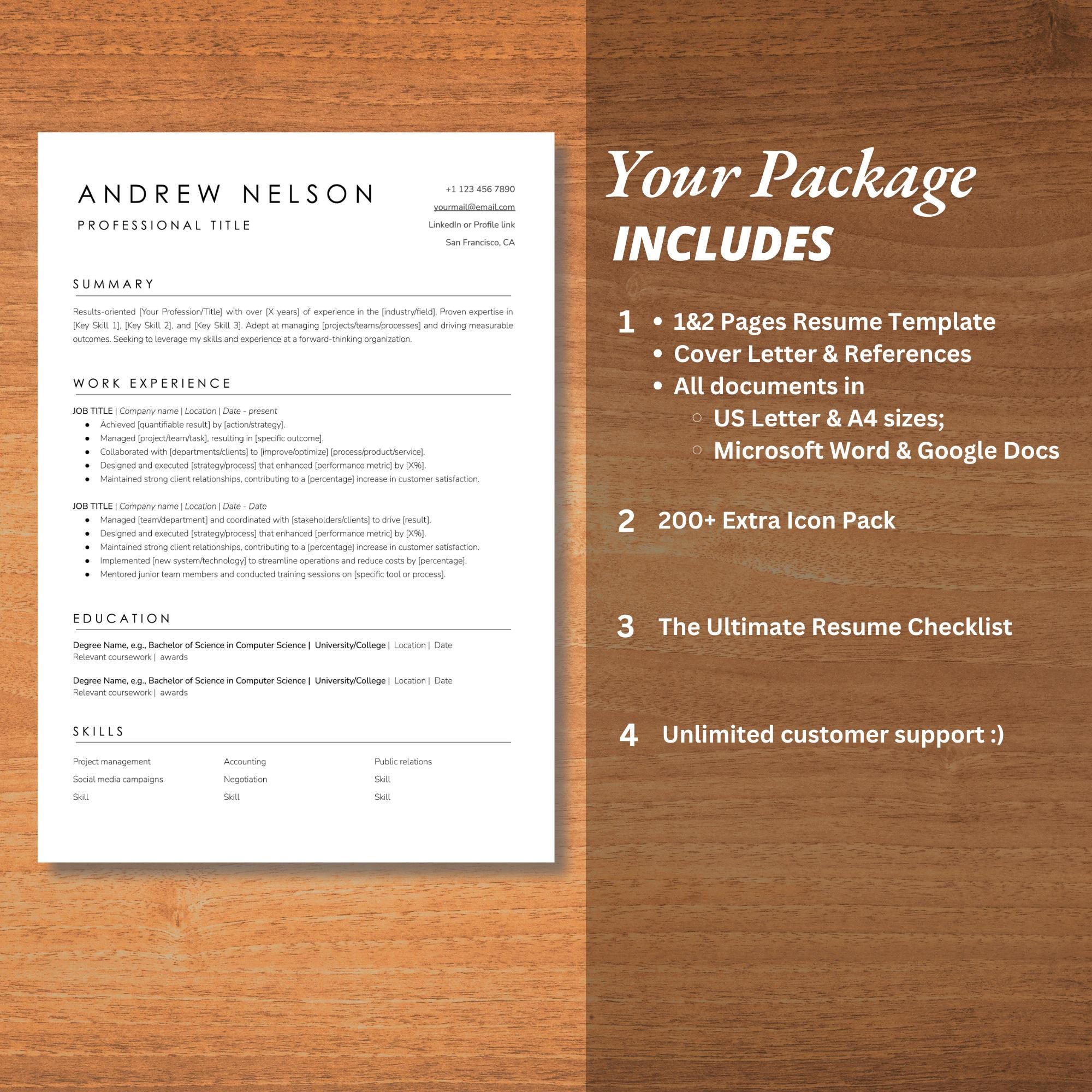 2025 Clean Resume Template for Google Docs Executive Resume Template ...