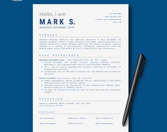 Severance Resume Template | Lumon Executive Resume | Professional CV | Google Docs Word 2025 Clean Minimalist Simple Creative Modern Style