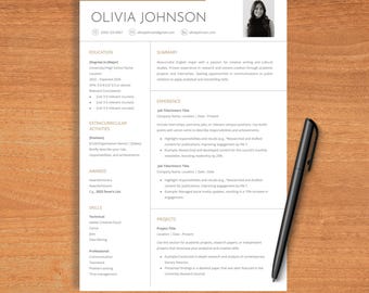2025 NEW Resume Template for Students, Internships, First Job, College, Grad School, and High School. No experience, Entry Level, Modern