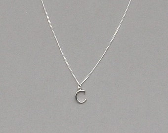 Silver C Initial Necklace 2025