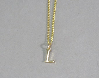 Gold Plated Initial L Necklace 118- Separate Listing for Birthstone Charm