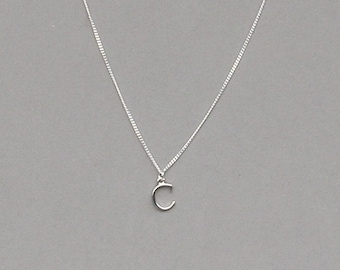 Silver Plated Initial C Necklace 113- Separate Listing for Birthstone Charm