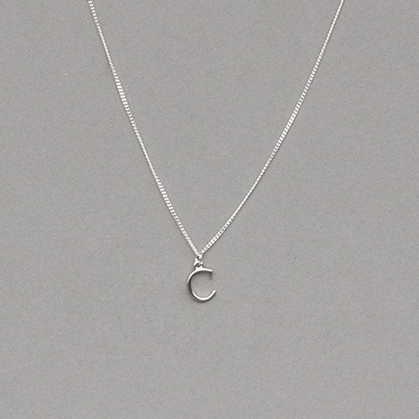 Silver Plated Initial C Necklace 113- Separate Listing for Birthstone Charm