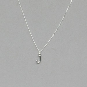 Silver Plated Initial J Necklace 113- Separate Listing for Birthstone Charm