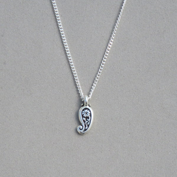 Silver Paisley Necklace