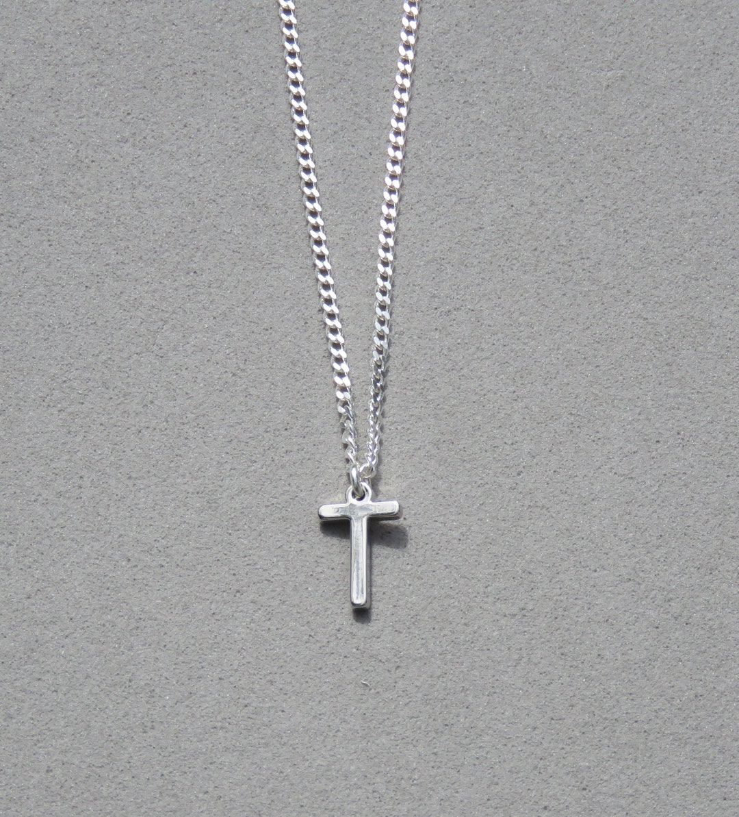 Silver Plated Initial T Necklace 226 Etsy UK