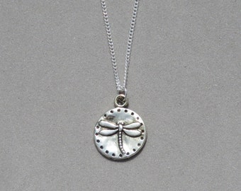 Dragonfly Disc Necklace