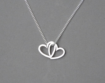 Floating Intertwined Hearts Necklace