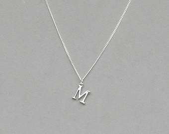 Silver Plated Initial M Necklace 113- Purchase Birthstone Charm Separately