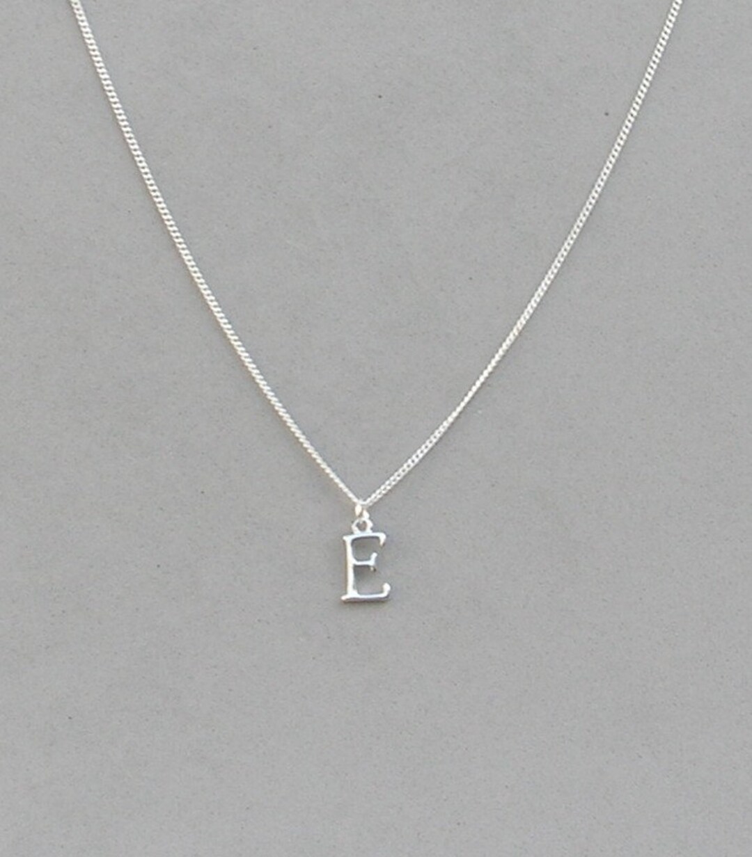 E initial necklace silver discount