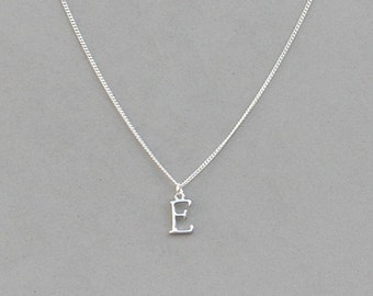 Silver Plated Initial E Necklace 113- Separate Listing for Birthstone Charm