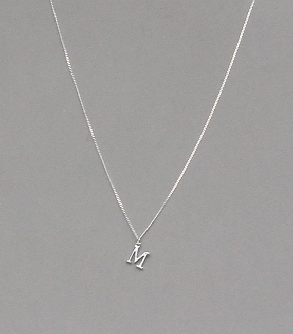 Silver Plated Initial M Necklace 113- Purchase Birthstone Charm 
