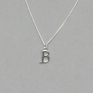 Silver Plated Initial B Necklace 113- Order Birthstone Charm Separately