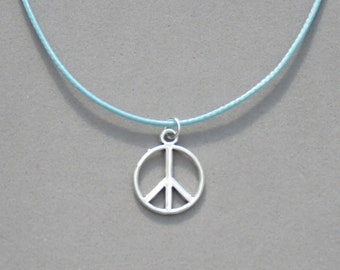 Peace Sign on Cord Necklaces