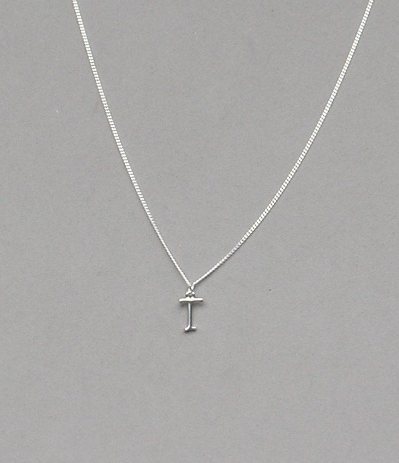 Silver Plated Initial T Necklace 113 Separate Listing for Etsy