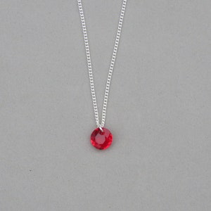 Swarovski Crystal July Ruby Birthstone Pendant Necklace * July Birthstone * Swarovski Crystal Ruby * Ruby Birthstone * Dainty Necklace