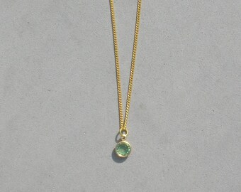 August Birthstone- Peridot Gold Plated Drop Necklace