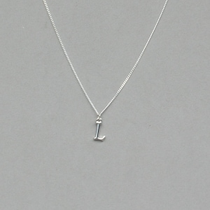 Silver Plated Initial L Necklace 113- Separate Listing for Birthstone Charm