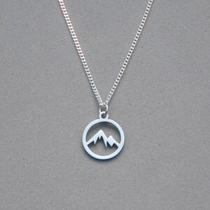 Stainless Steel Mountains Necklace: Dainty Mountain Range Pendant