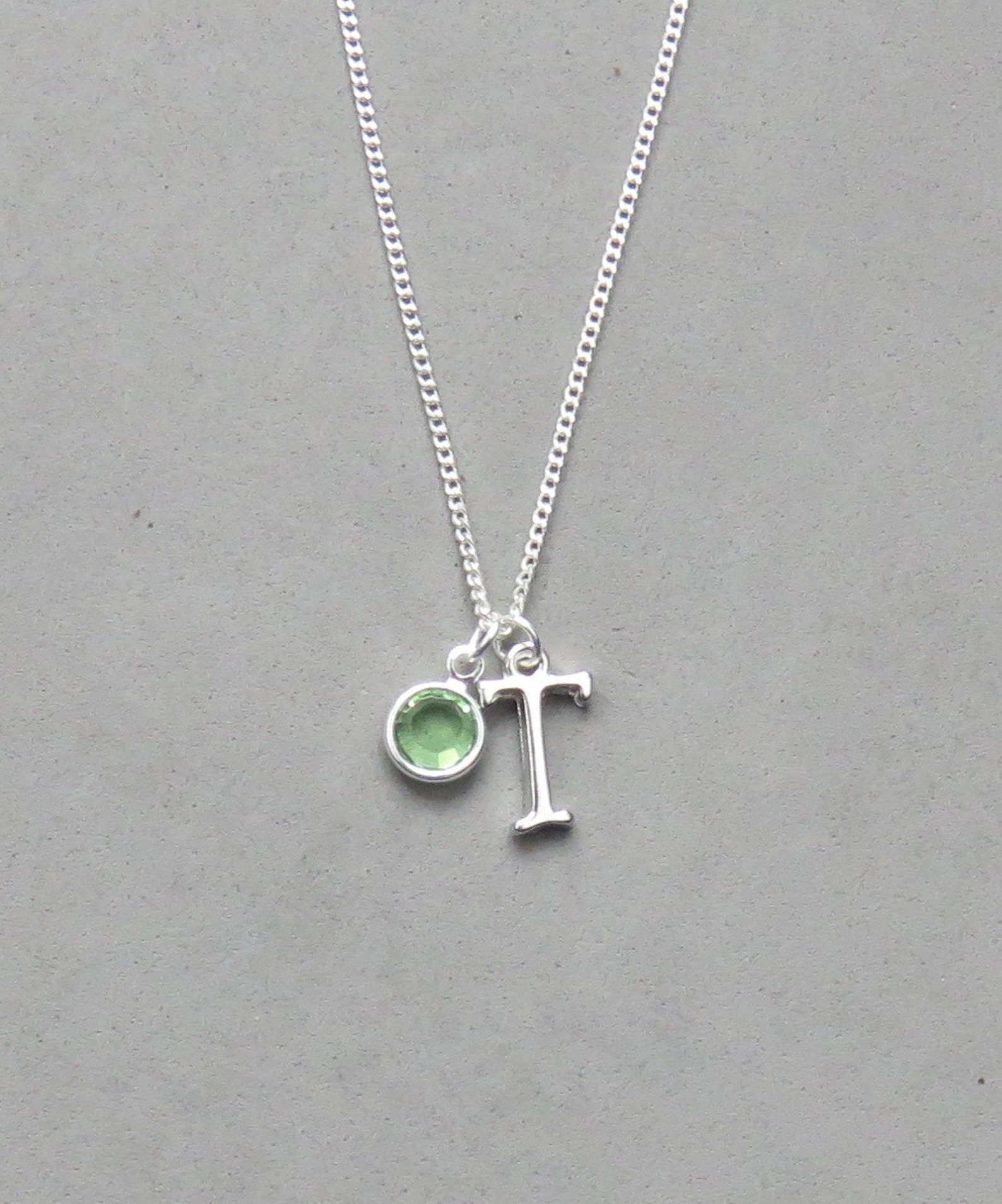 Silver Plated Initial T Necklace 113 Separate Listing for Etsy