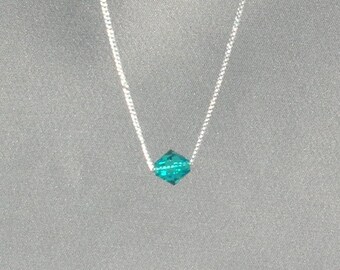 December Birthstone- Blue Zircon Necklace