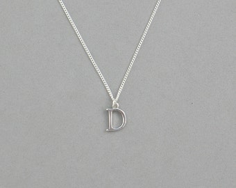 Silver Plated Initial D Necklace 113- Separate Listing for Birthstone Charm