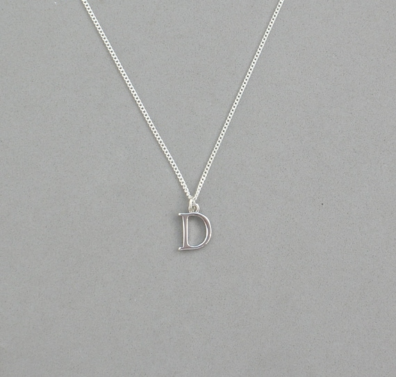 Silver Plated Initial D Necklace 113 Separate Listing for