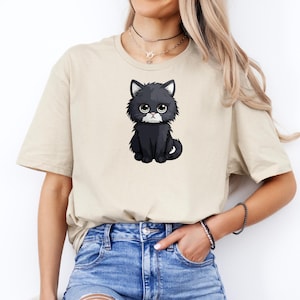 Cute Black Cat T-Shirt Design