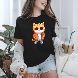 Cool Cat Shirt | Funny Cat Lover Tee with Sunglasses | Trendy Hipster Cat Design | Gift for Cat Lovers | Soft and Stylish T-Shirt