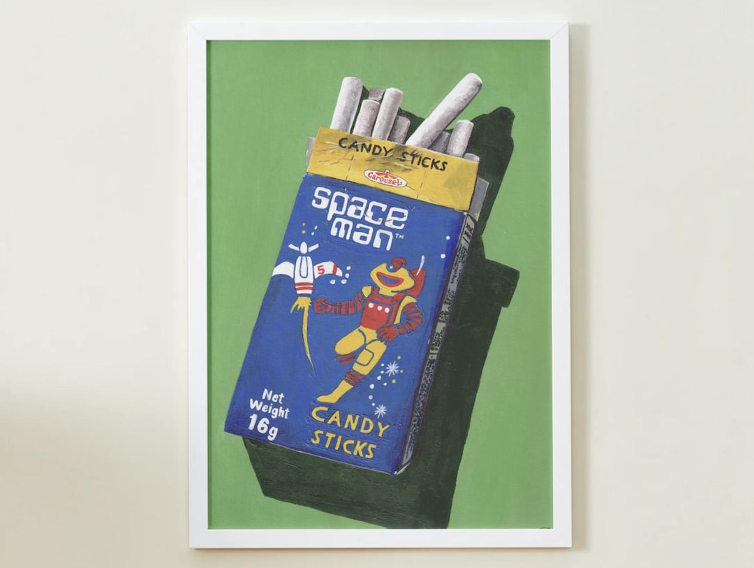 Spaceman Candy Poster Candy Sticks Print Retro Poster Spaceman Poster ...
