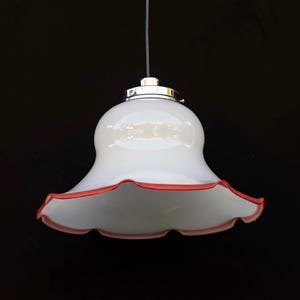 Mid Century Opalin Glass pendant / 70&#39;s ceiling lamp / Vintage Space Age ceiling lamp / Vintage  ceiling
