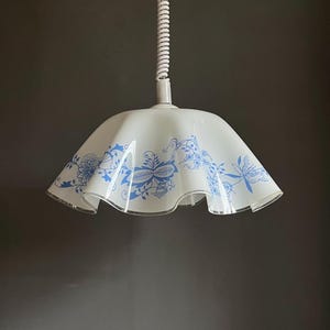 Kitchen Mid Century Glass  pendant / 70&#39;s  lamp / Vintage Mid Century ceiling lamp / Vintage  ceiling / Glass / Country Style