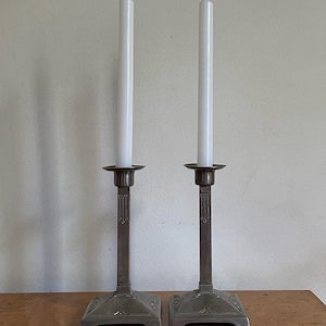 A Pair of Two Antique Candlesticks From the Viennese Art Nouveau Period / Jugendstil / 1900s /