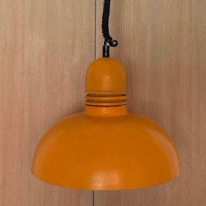 XL Vintage pendant light / MCM pendant light / Industrial Pendant Light / Metal Industrial Pendant Light /
