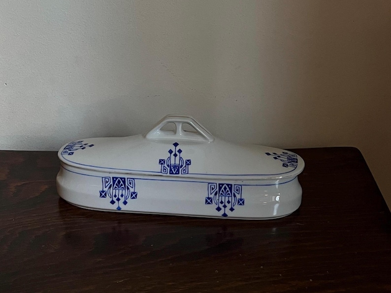 Jugendstil / Vienna Secession Ceramic Bathroom Bowl / Antique Art Nouveau Vase / Comb Bowl / Eastern European Secession / Toothbrush holder