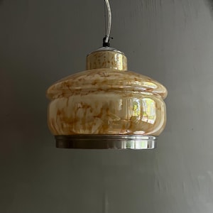 Mid Century Opalin Glass pendant light  / 70&#39;s  lamp / Vintage Space Age ceiling lamp / Vintage  ceiling / Marble glass /