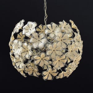 Hollywood Regency Ceiling Lamp Made of  Plastic and brass / 70s / Vintage Ceiling lamp / Holywood Regency Chandelier / Plastic