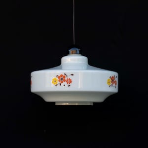 Kitchen Mid Century Glass  pendant / 70&#39;s  lamp / Vintage Mid Century ceiling lamp / Vintage  ceiling / Glass / Country Style