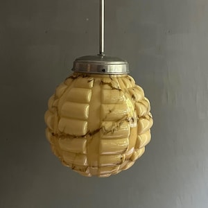 Vintage Pendant Light from the 40s /  Art Deco Pendant Light / Antique Chandelier / Art Deco Light / Marble Glass