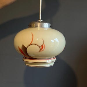 Art Deco Vintage Pendant Light from the 40s /  Art Deco Pendant Light / Antique Chandelier / Vintage Light / Marble Glass / Bauhaus /