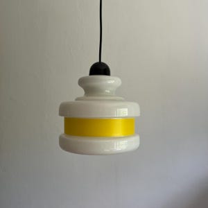 Mid Century Opalin Glass pendant / 70&#39;s  lamp / Vintage Space Age ceiling lamp / Vintage  ceiling /