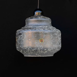 Mid Century Opalin Glass pendant / 70&#39;s ceiling lamp / Vintage Space Age ceiling lamp / Vintage  ceiling