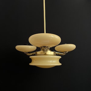 Art Deco Pendant Light from the 40s /  Art Deco Pendant Light / Antique Chandelier / Art Deco Light / Art Deco Chandelier Gilded
