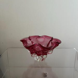 1960&#39;s Art Glass Bowl by Designer Josef Hospodka, Czechoslovakia / Vintage Glass Bowl / Collectible Glass / Vintage Art Glass Bowl
