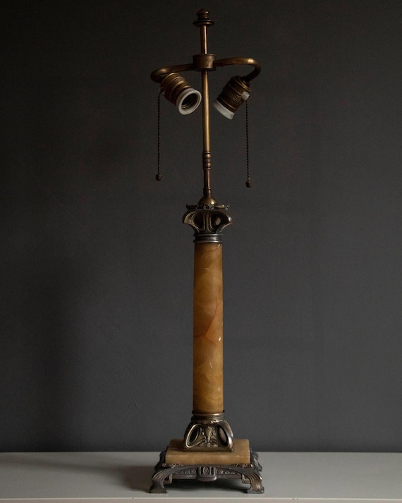 Antique Table Lamp From the 1900s Made in Art Nouveau Style / Secession Table lamp / Corinthian Pillar Lamp / 68cm Height / Art Nouveau Lamp