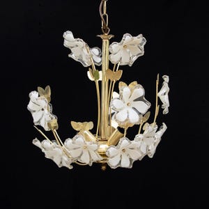 Hollywood Regency Ceiling Lamp Made of  Plastic and brass / 70s / Vintage Ceiling lamp / Holywood Regency Chandelier / Plastic