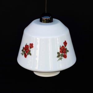 Kitchen Mid Century Glass  pendant / 70&#39;s  lamp / Vintage Mid Century ceiling lamp / Vintage  ceiling / Glass / Country Style